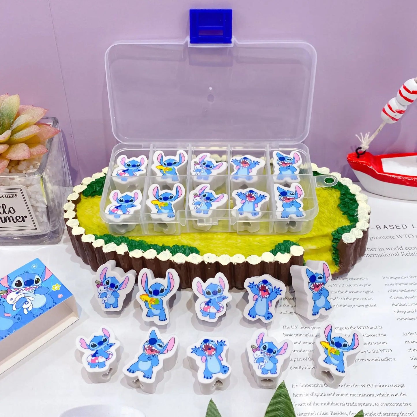 Lot de 10 Gommes Disney Stitch