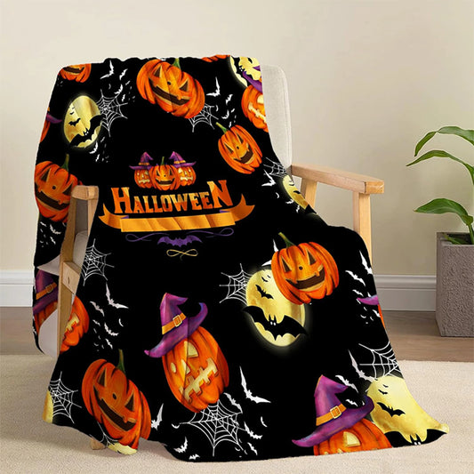 Plaid Halloween Citrouille & Chauves-Souris
