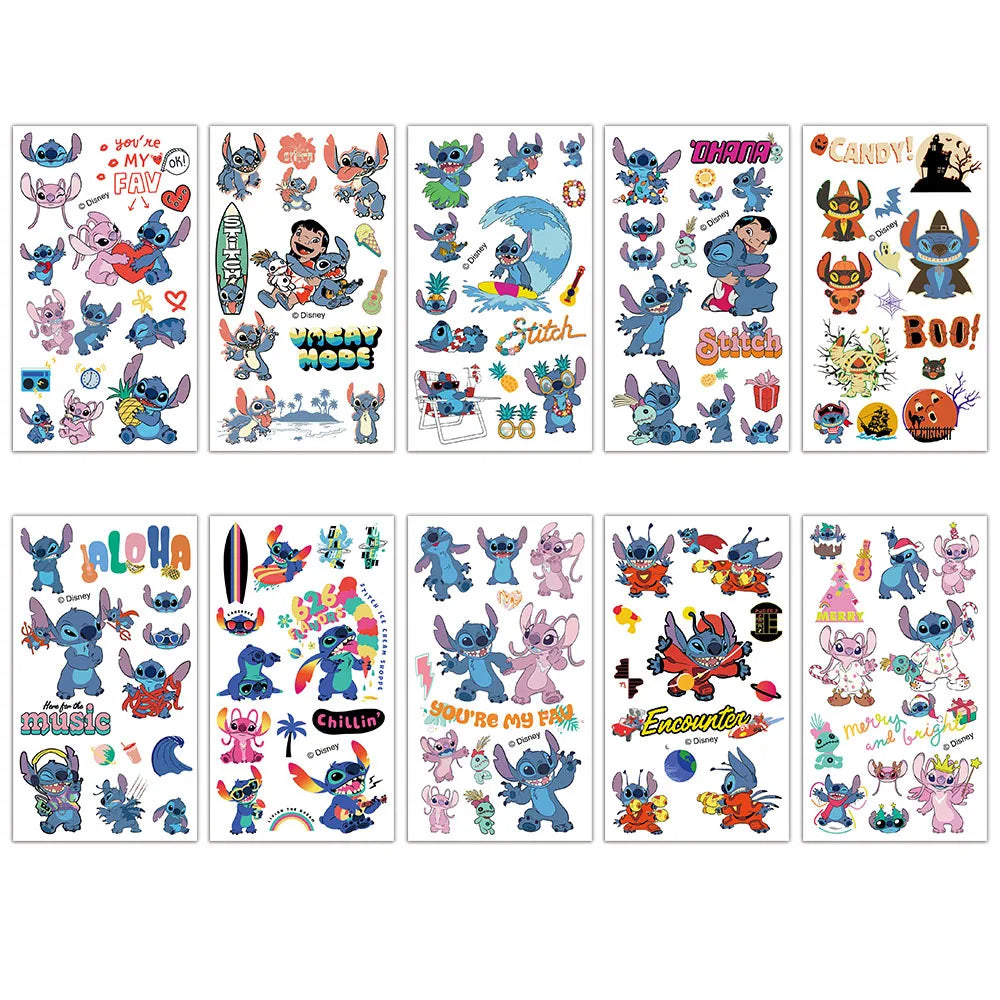 10 Tatouages Temporaires Stitch