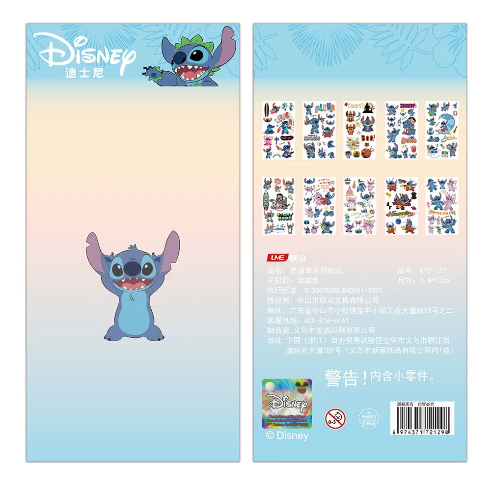 10 Tatouages Temporaires Stitch