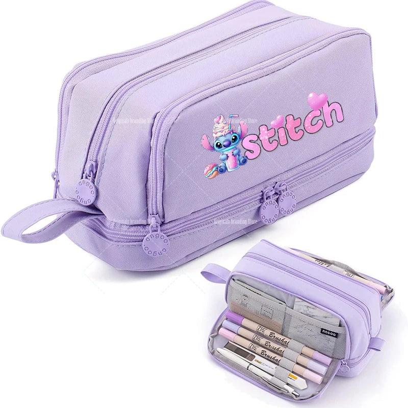 STITCH Large Capacity Stationery Case Durable Oxford Cloth Pencil