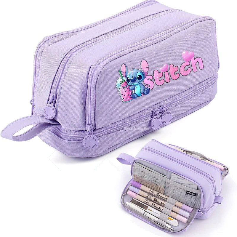 STITCH Large Capacity Stationery Case Durable Oxford Cloth Pencil