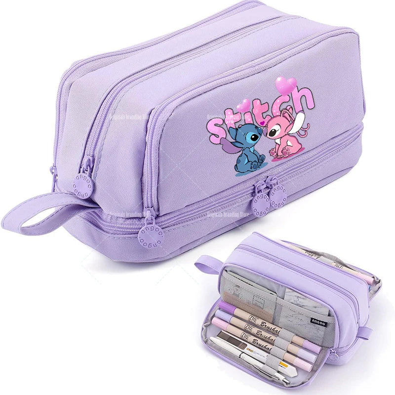 STITCH Large Capacity Stationery Case Durable Oxford Cloth Pencil