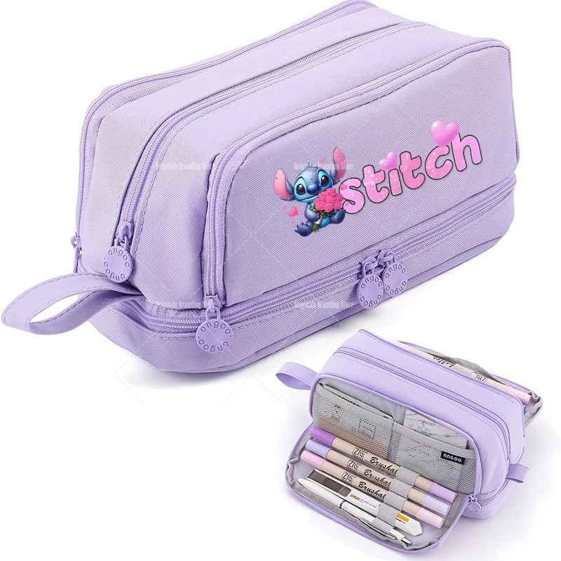STITCH Large Capacity Stationery Case Durable Oxford Cloth Pencil