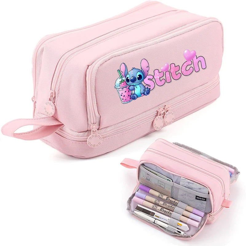 STITCH Large Capacity Stationery Case Durable Oxford Cloth Pencil