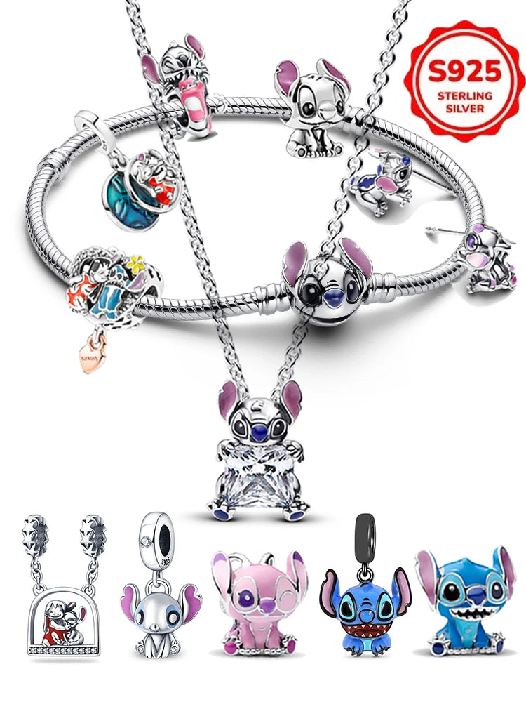 Bijoux Disney Stitch – Collier & Boucles d’Oreilles Argent