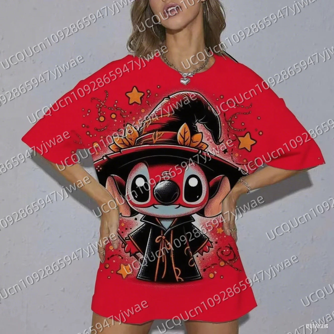 T-shirt Stitch Halloween Femme