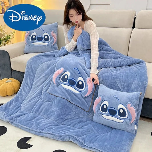 Disney Stitch – Coussin; Plaid 2 en 1 Kawaii