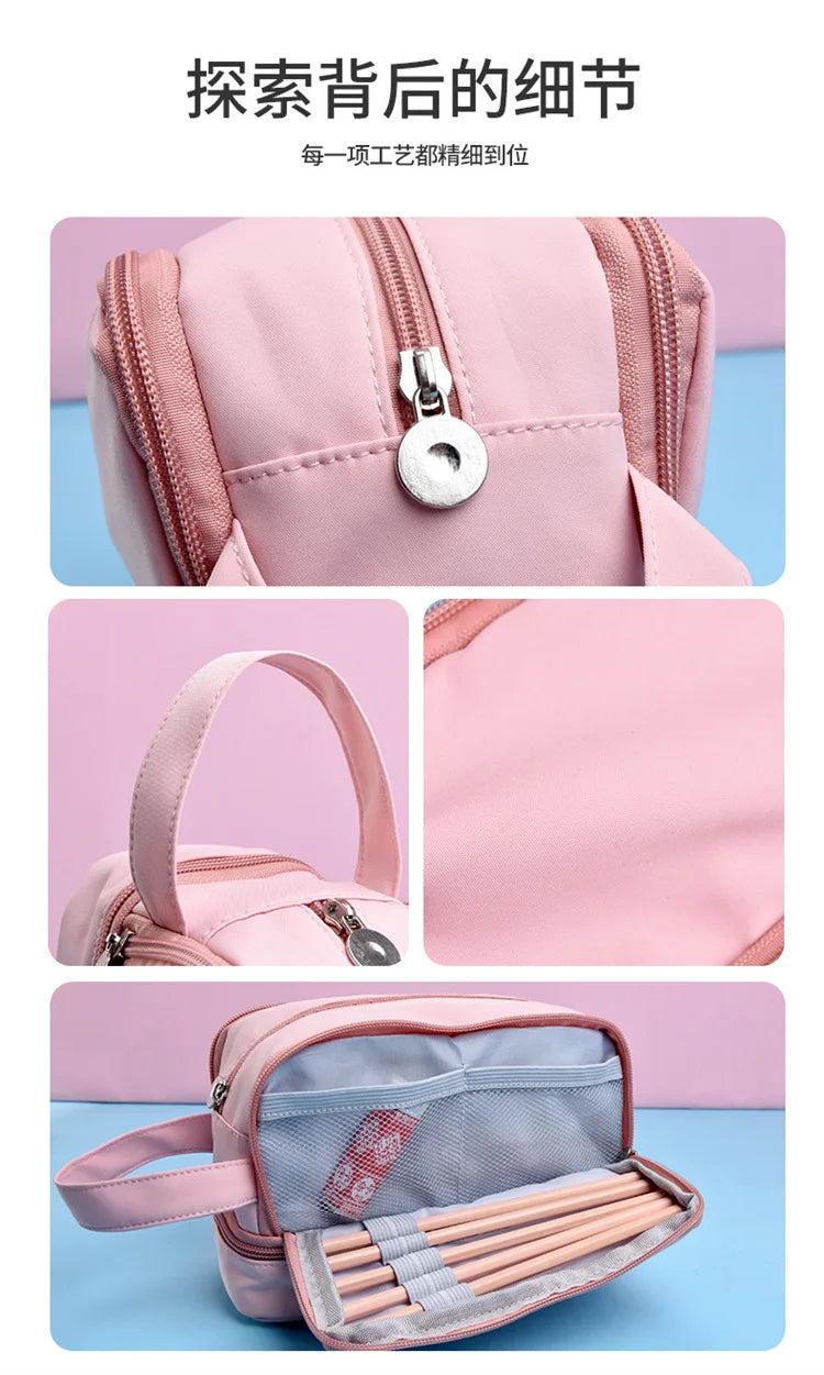 STITCH Large Capacity Stationery Case Durable Oxford Cloth Pencil